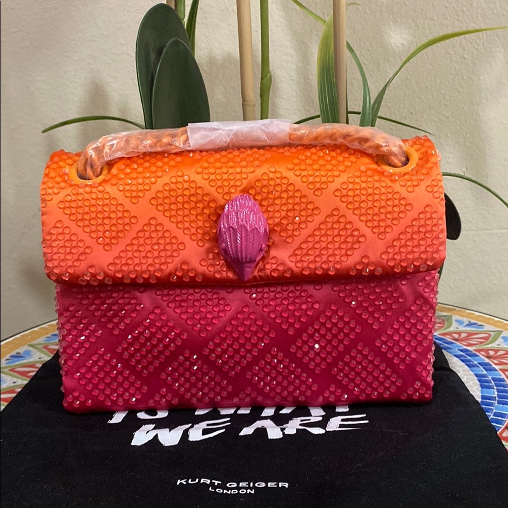 Kurt Geiger Orange and Pink Women's Bag